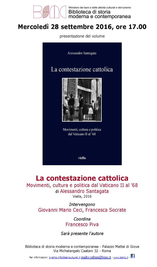 La contestazione cattolica. Movimenti, cultura e politica dal Vaticano II al ’68