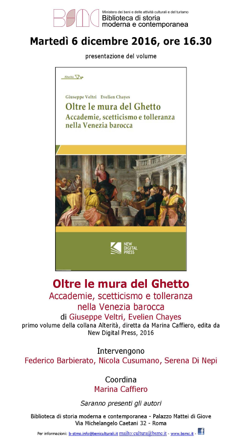 Oltre le mura del Ghetto. Accademie, scetticismo e tolleranza nella Venezia barocca