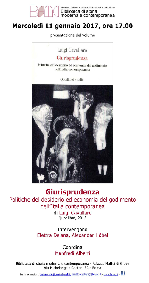 Giurisprudenza. Politiche del desiderio ed economia del godimento nell’Italia contemporanea