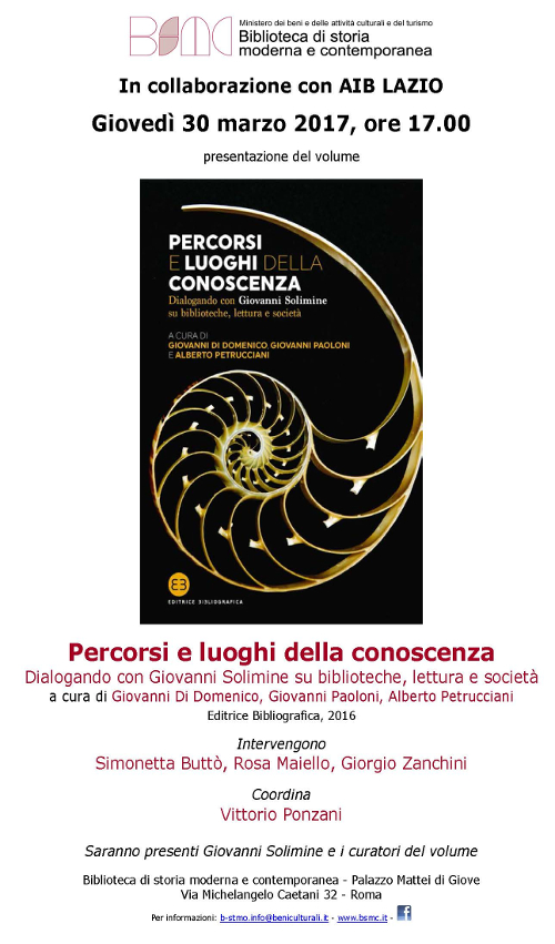 Percorsi e luoghi della conoscenza. Dialogando con Giovanni Solimine su biblioteche, lettura e società