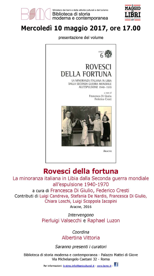 Rovesci della fortuna. La minoranza italiana in Libia dalla Seconda guerra mondiale all’espulsione 1940-1970