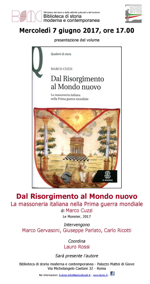 Dal Risorgimento al Mondo nuovo. La massoneria italiana nella Prima guerra mondiale