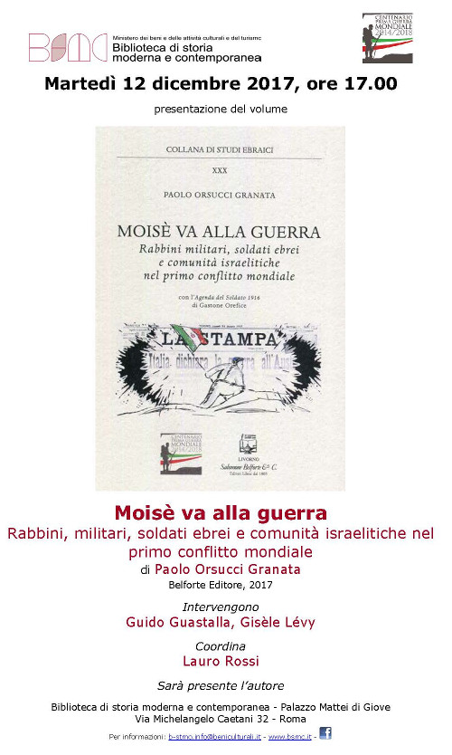 Moisè va alla guerra. Rabbini, militari, soldati ebrei e comunità israelitiche nel primo conflitto mondiale