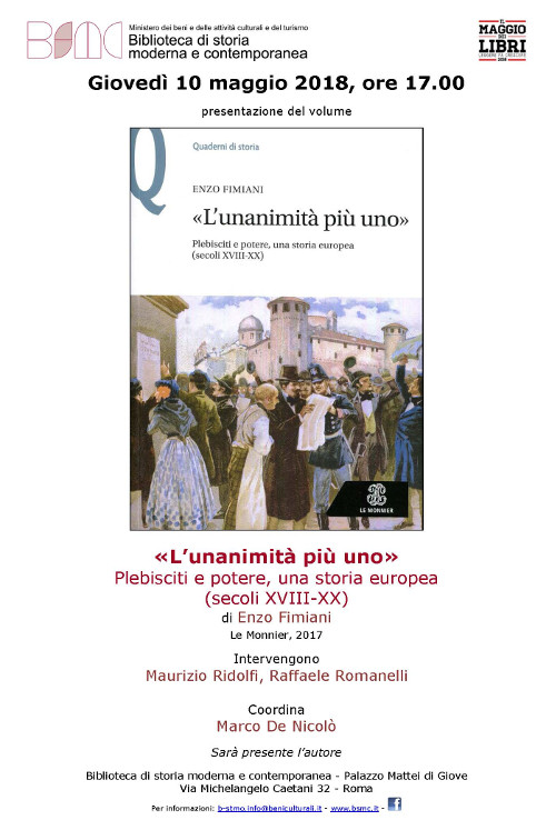 L'unanimità più uno. Plebisciti e potere, una storia europea (secoli XVIII-XX) 