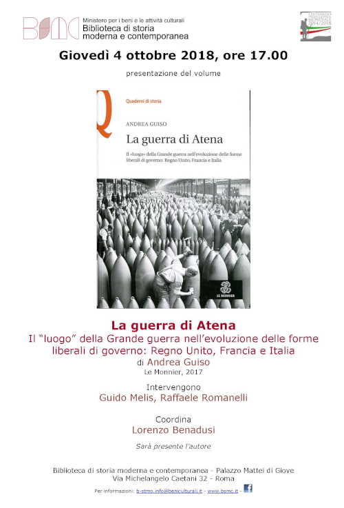 La guerra di Atena. Il luogo della Grande guerra nell'evoluzione delle forme liberali di governo: Regno Unito, Francia e Italia