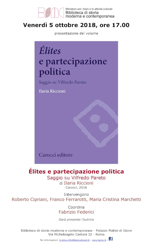Élites e partecipazione politica. Saggio su Vilfredo Pareto