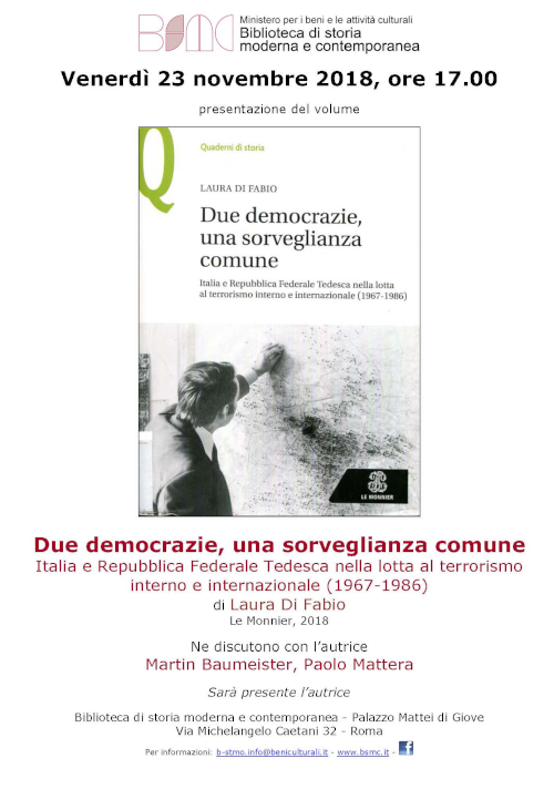 Due democrazie, una sorveglianza comune. Italia e Repubblica Federale Tedesca nella lotta al terrorismo interno e internazionale (1967-1986)
