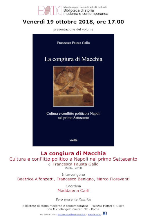 La congiura di Macchia. Cultura e conflitto politico a Napoli nel primo Settecento