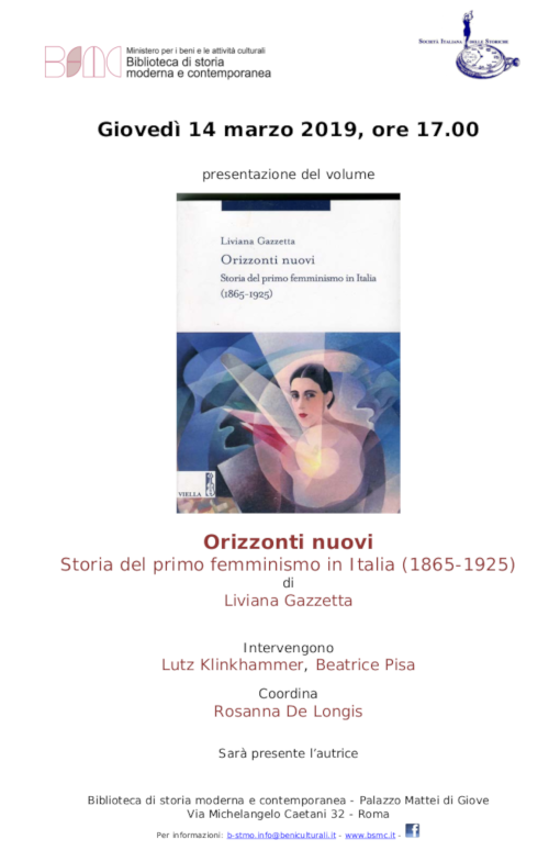 Orizzonti nuovi. Storia del primo femminismo in Italia (1865-1925)