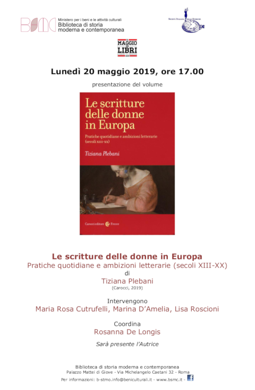 Le scritture delle donne in Europa. Pratiche quotidiane e ambizioni letterarie (secoli XIII-XX)