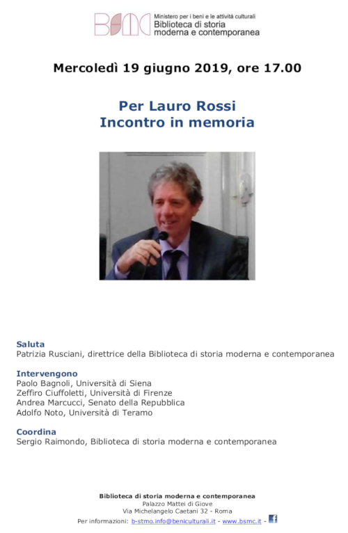  INCONTRO IN MEMORIA DI LAURO ROSSI