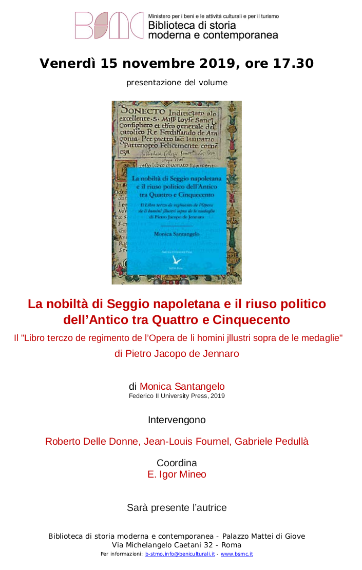 La nobiltà di Seggio napoletana e il riuso politico dell'Antico tra Quattro e Cinquecento. Il "Libro terczo de regimento de l'Opera de li homini jllustri sopra de le medaglie"