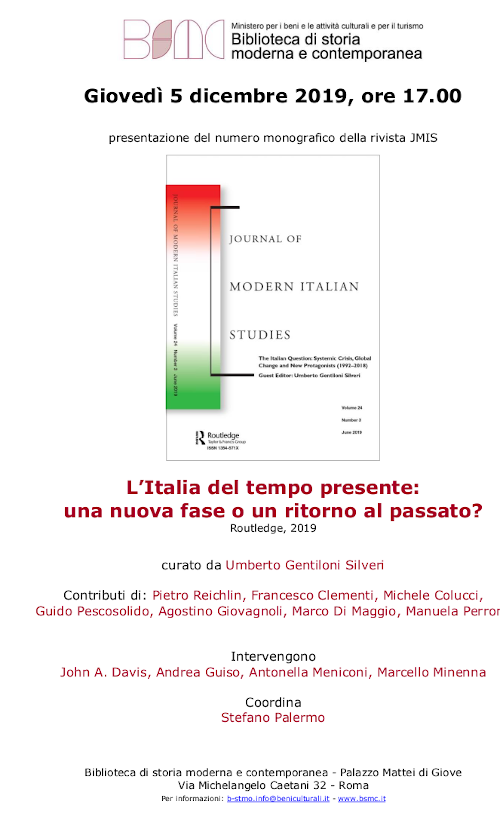 L'Italia del tempo presente: una nuova fase o un ritorno al passato?