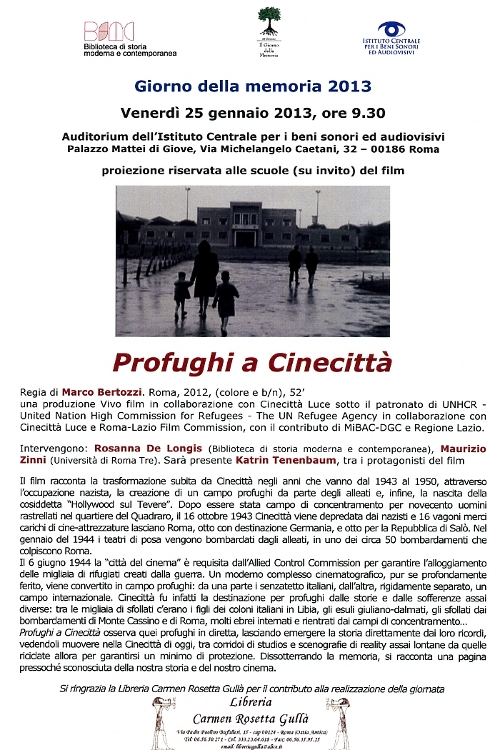 profughi a cinecitt&agrave;