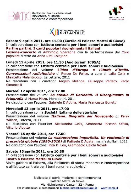 XIII settimana della cultura