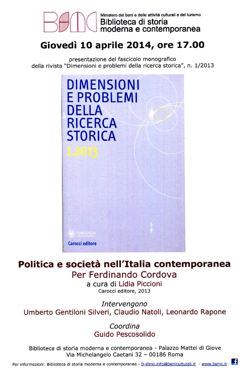 politica e societ&agrave; nell&rsquo;Italiacontemporanea