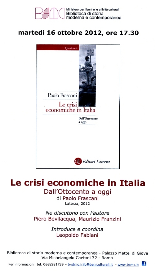 le crisi economiche in italia