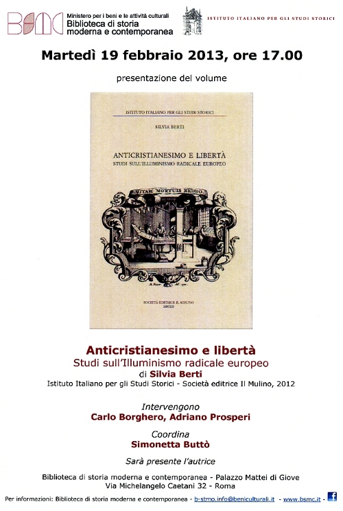 anticristianesimo e libert&agrave;