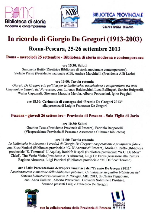 in ricordo di Giorgi de Gregori