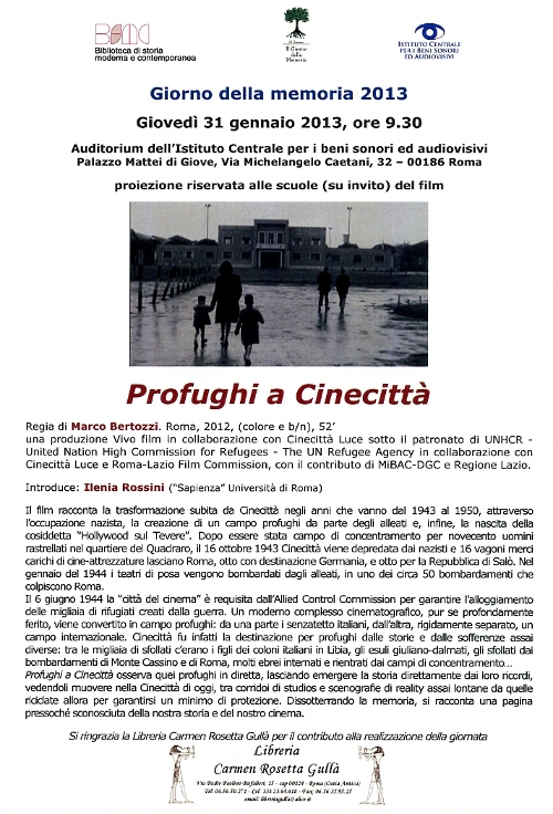 profughi a cinecitt&agrave;