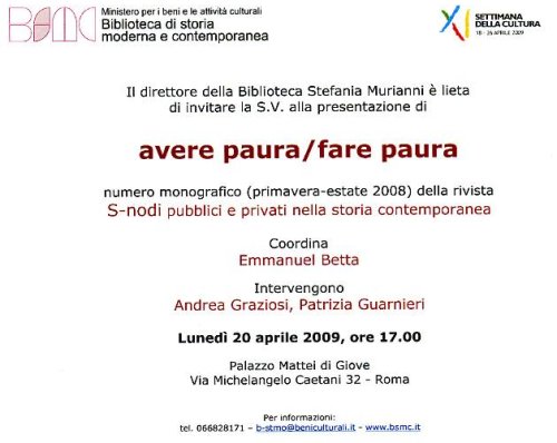 avere paura / fare paura