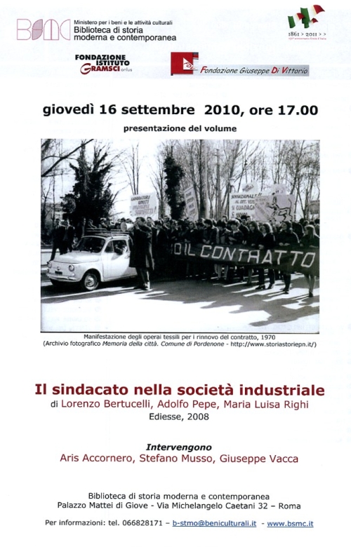 Il sindacato nella societ&agrave; industriale