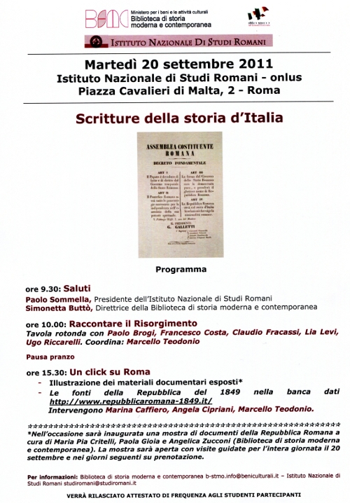 Scrittura della storia d&rsquo;Italia