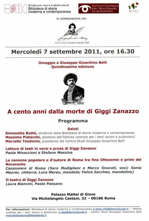 a cento anni dalla morte di Giggi Zanazzo